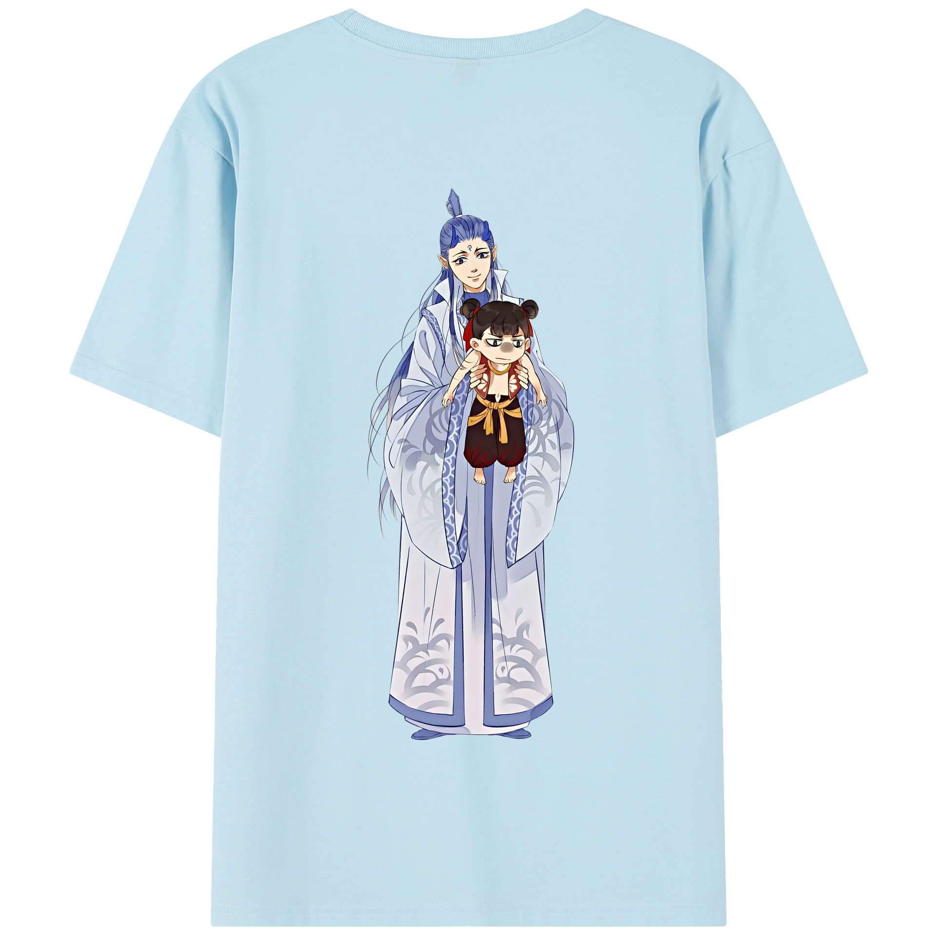 （画像用） Ne Zha 2 ナタ 魔童の大暴れ 綿100％半袖Tシャツ（背面プリント）